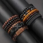 TEMU Shein New 12 Piece Beaded Bracelet Cross-Border Coconut Shell Wood Bead Stretch Men's Bracelet Without Box - Image 3