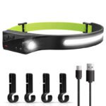 Cross-border new waved sensor COB headlight outdoor cycling light USB rechargeable night running light LED strong light headlight - Image 3
