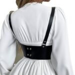 Cross-border Amazon eBay autumn solid color PU leather girdle seal European and American waist slim vest women's clothing spot 9389 - Image 5