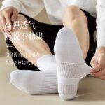 Socks men's anti-odor and sweat-absorbing spring and summer thin polyester cotton mid-leg socks women's sports stockings wholesale Zhuji hosiery industry - Image 2