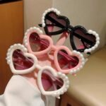 New sunglasses for kids cute boys and girls sunglasses show kindergarten peach heart sunglasses photo decoration