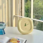 ins style simple cream pointer wall clock mute bedroom clock home decoration can be vertical wall hanging bubble clock