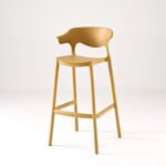 Nordic designer bar chair minimalist front desk plastic bar chair stacking ins net red bar horn high stool - Image 8