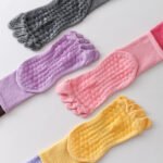 Medium tube five-finger yoga socks Women's double Luo Lipa tabi Pilates socks professional non-slip indoor sports fitness dance socks - Image 4