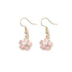 E147 Japanese style fresh literary earrings pink purple flower pearl earrings simple trendy versatile earrings for women - Image 7