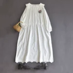 Jansen's first love style doll collar dress 381 Mori girl sweet long-sleeved cotton spring A-line lace skirt - Image 2