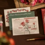 Rose universe retro literary healing confession love letter birthday wishes greeting card small card message creative postcard - Image 3