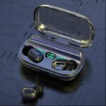 Cross-border explosion f9 F9-5C Bluetooth headset TWS5.1 wireless touch digital display in-ear sports headset factory - Image 3