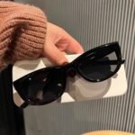 British Cherry Koko olive green cat-eye sunglasses, women's small face concave shape, sunshade street sunglasses - Image 4