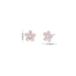 S925 sterling silver foreign trade jewelry creative personality Japanese cherry blossom earrings small fresh and cute pink flower earrings - Image 6