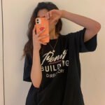 2022 summer new Korean version women's letter printing mid-length t-shirt women's short-sleeved loose super hot student top - Image 6