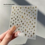 Aha dream big and small stars cute manicure stickers crescent moon starburst Japanese gold and silver black and white nail stickers decorations - Image 7