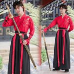 Traditional Hanfu red and black suit