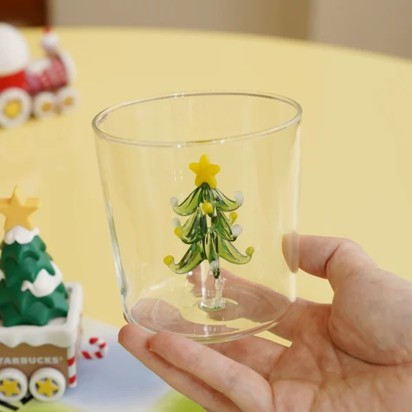 Creative three-dimensional Christmas tree glass water cup