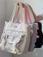 Japanese ins style college style bag female Korean version large capacity Messenger bag girl student commuting shoulder bag - Image 2