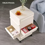 Hewei bedside table middle-aged wabi-sabi wind side cabinet net red ins mobile storage cabinet Nordic simple modern locker - Image 4