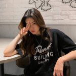 2022 summer new Korean version women's letter printing mid-length t-shirt women's short-sleeved loose super hot student top - Image 5