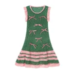 Hollow stripe bow vest dress - Image 5