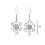 European and American cross-border snowflake earhook earrings, Amazon versatile simple high-end earrings, wholesale Christmas gift trend - Image 5