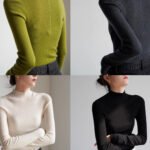 SS STUDIO seamless commuter temperament semi-turtleneck wool knitwear women's spring and autumn base top