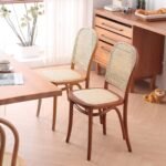 American rustic solid wood dining chair home leisure retro single back rattan chair study restaurant hotel rattan chair - Image 2