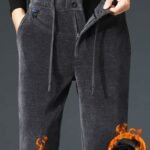 Chenille new men's pants autumn and winter pants men's thickened fleece pants men's high-end casual pants 2180