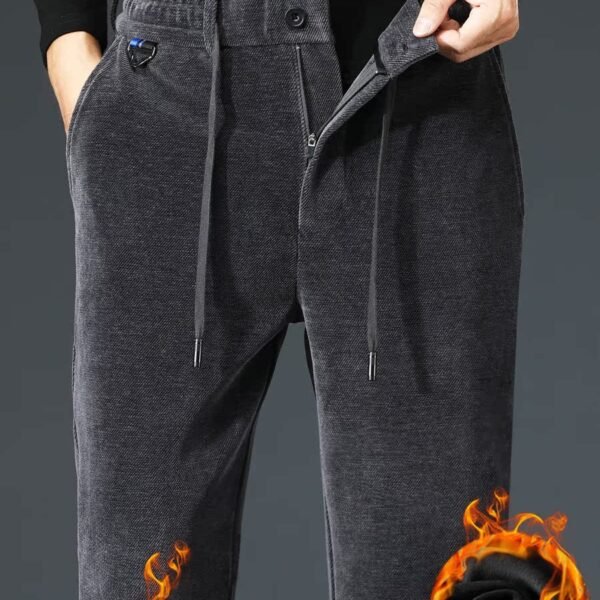 Chenille new men's pants autumn and winter pants men's thickened fleece pants men's high-end casual pants 2180
