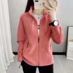Autumn and winter fleece jacket women's fleece fleece padded stand up collar cardigan outdoor sports thermal sweatshirt top - Image 2
