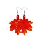 European and American cross-border new autumn leather earrings creative thanksgiving pumpkin maple leaf leather earrings earrings wholesale - Image 5