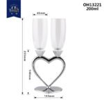 Creative home crystal glass champagne glass high-footed wine glass wedding gift gift boxed high-footed glass heart-shaped pair of cups set