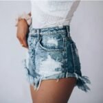 Cross-border spring and summer European and American independent station denim shorts ripped hole tassel sexy bag hip hot pants female Amazon new - Image 4