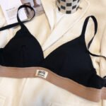 Simple sports style comfortable triangle cup no steel ring underwear thin section gathered big chest showing little girl's bra breast milk bra - Image 8