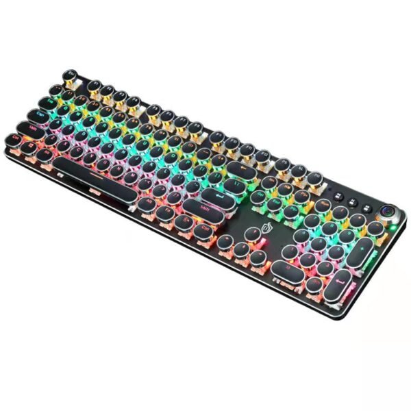 Meishang E family 820A retro punk electroplating knob luminous mechanical keyboard eat chicken computer game keyboard cross-border