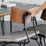 Dining chair home light luxury chair industrial style modern minimalist Nordic restaurant ins chair wrought iron backrest dining chair - Image 2