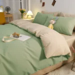 Bed four-piece set winter wash quilt cover pure color bed sheet quilt cover 4-piece set dormitory three-piece bedding Nantong - Image 2