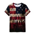 Amazon cross-border foreign trade Europe and the United States new full-body printed short-sleeved Independence Day flag full-body printed T-shirt spot wholesale - Image 5