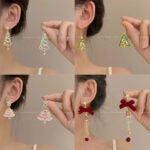 2025 New Trend Christmas Tree Earrings: Niche Design Bow Temperament Stud Earrings High-end Earrings - Image 2