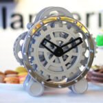 European retro mechanical gear clock home bipod table clock desktop stainless steel simple creative table clock table clock