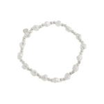 1002 Korean version of ins niche design geometric broken silver thread bead texture texture S925 sterling silver bracelet for women - Image 5