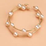 European and American cross-border new hot selling pearl earrings simple fashion large circle creative pearl earrings earrings - Image 4