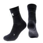 Towel bottom socks men's professional combat elite basketball socks black and white thickened outdoor sports fitness training women's socks - Image 2