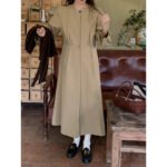 MOXI Thirteen Lines Dress Female Korean Version High Waist Long Dress Design Sense Long Sleeve Skirt - Image 3
