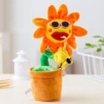 Electric sunflower can sing and dance, can record and learn to speak, sand sculpture goose, electric enchanting sunflower plush toy - Image 8