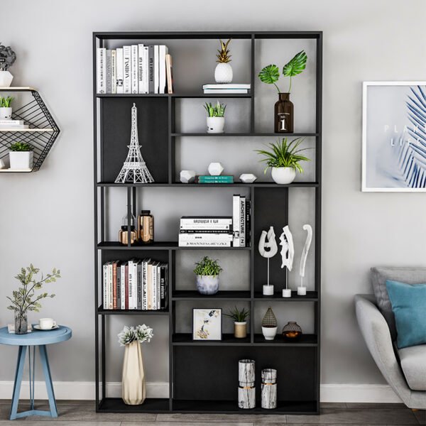 Nordic iron art bookshelf rack living room floor simple storage shelf office multi-layer modern creative bookcase