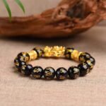 Vietnamese sand gold Pixiu bracelet for men and women imitation 3D hard gold 99 obsidian pichu Buddha bead jewelry for a long time to fade jewelry - Image 3