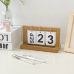 2022 desk calendar ins wind creative wooden page turning calendar 2023 log color wooden perpetual calendar desktop ornaments - Image 3