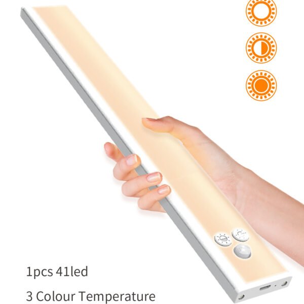 Amazon smart home hot-selling usb charging wireless cabinet light led three-color thin body sensor light