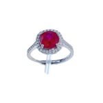 Hot Selling Jewelry 2 Carat Round Cultivated Pigeon Blood Ruby Open Ring Women's Fashion Coloured Jewelry Ring - Image 5