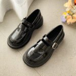 Shallow mouth thick bottom British style small leather shoes women's spring and autumn new hundred matching skirt basic style Japanese jk single shoes - Image 6