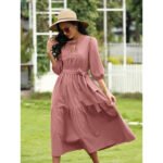 Medium sleeved elastic waist dress - Image 4